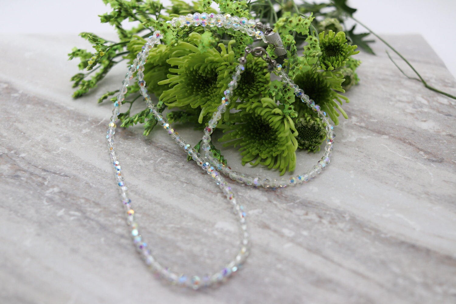 Estate Irisierendes Perlen Schmuckset, Halskette & Armband, Klare Facettierte Perlen, Nachlass Schmuck, Abschlussball Urlaubsschmuck, Geschenke Für von TheHavenFinds