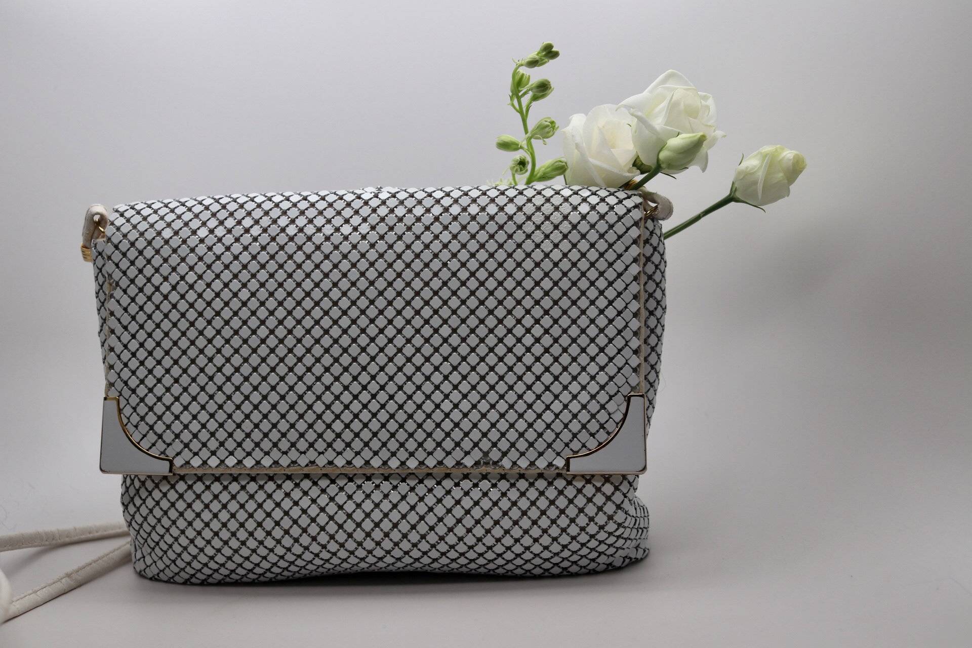 Nachlass Weiße Netz Umhängetasche, Umhängetasche Mit Schulterriemen, Geschenke Für Sie, Mode von TheHavenFinds