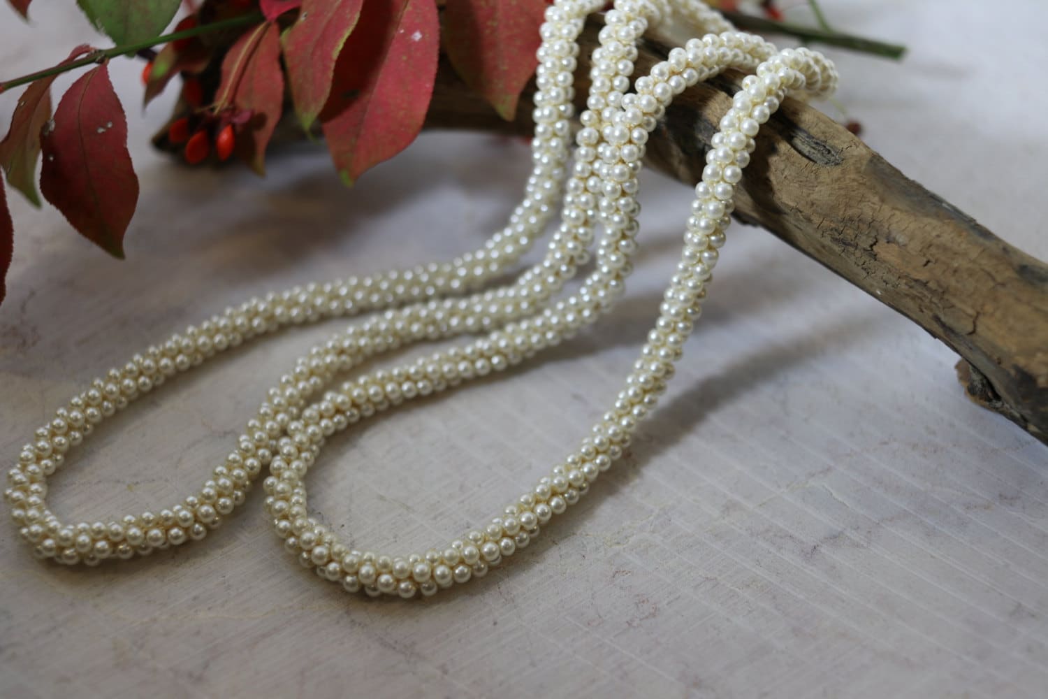 Vintage 32" Faux Perle Lange Geflochtene Multi-Perlen Halskette, Nachlass Schmuck, Braut Schmuck, Prom Geschenke Für Sie, Mama von TheHavenFinds