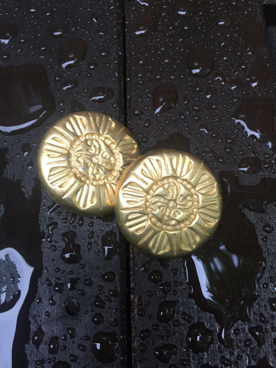 Vintage Große Runde Vergoldete Ohrstecker, Nachlass Ohrringe, Schmuck, Geschenke Für Sie, Mama von TheHavenFinds