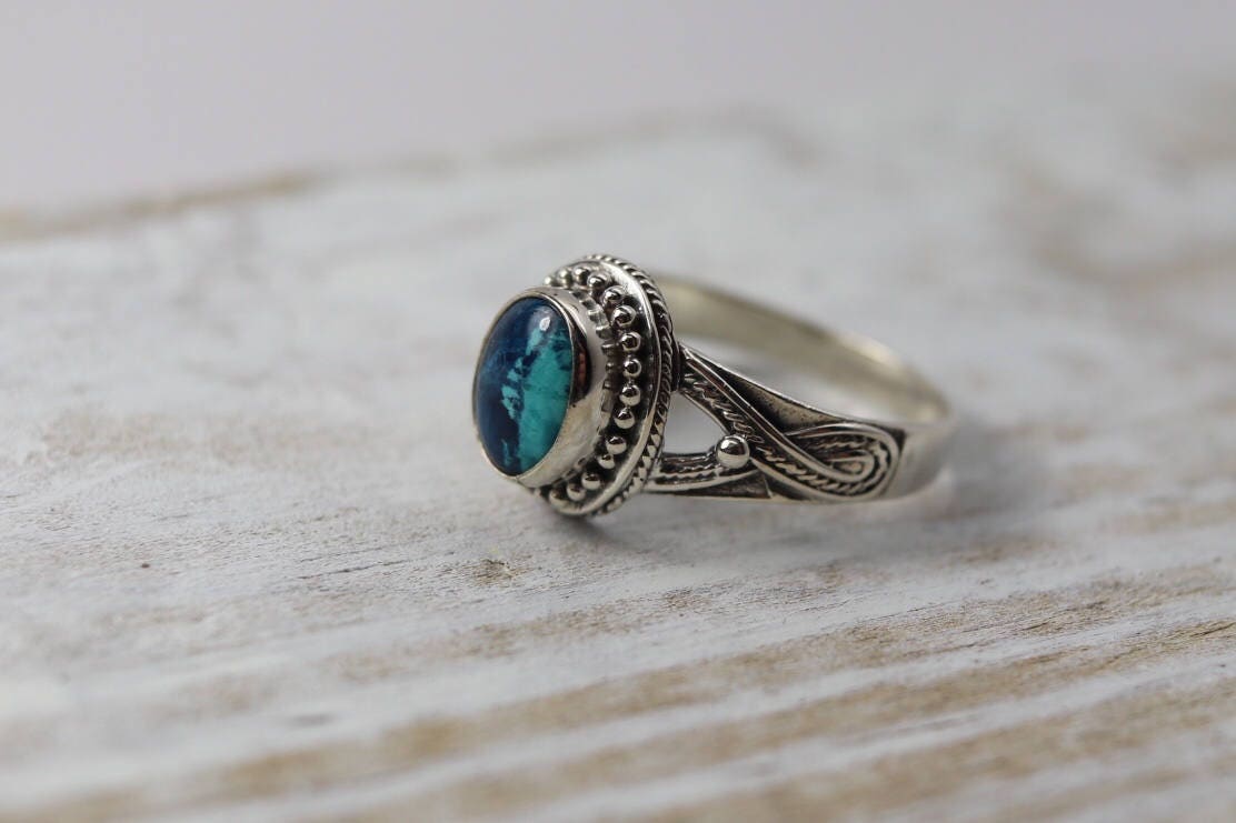 Vintage Sterling Blue Howlith Ring, Größe 10, Türkisfarbener Nachlass Silber Südwesten Geschenke Für Sie von TheHavenFinds