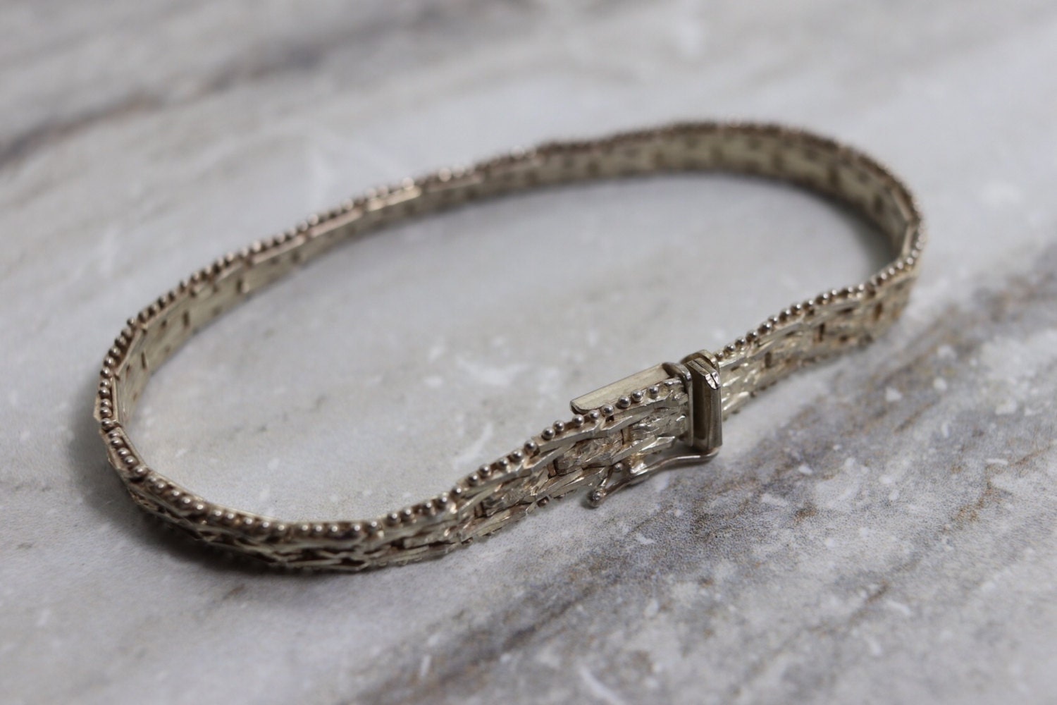 Vintage Sterling Silber Gliederarmband, 19 cm Lang, Nachlass Schmuck, Abschlussball Geschenke Für Sie, Mama von TheHavenFinds