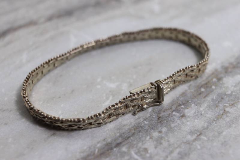 Vintage Sterling Silber Gliederarmband, 19 cm Lang, Nachlass Schmuck, Abschlussball Geschenke Für Sie, Mama von TheHavenFinds