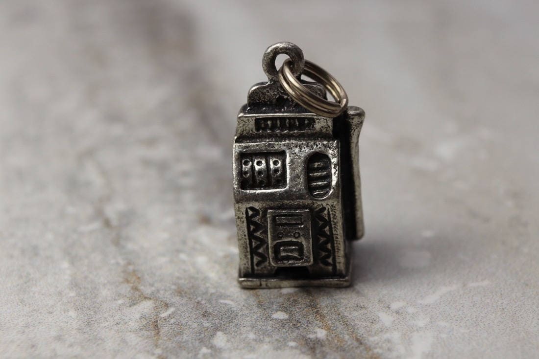 Vintage Sterling Silber Spielautomat Charme, Vegas Reise 3 Dimensionale Nachlass Schmuck, Geschenke Für Mutter von TheHavenFinds