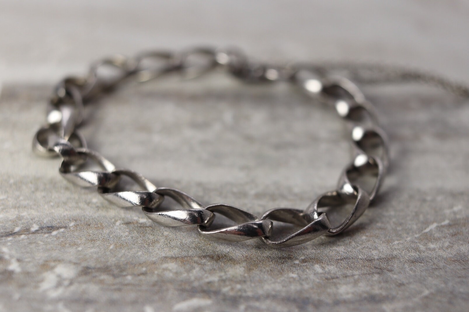 Vintage Sterling Silber Starter Charm Armband, 18 cm Lang, Eingliedriges Keine Charms, Nachlass Schmuck, Geschenk Zum 25 von TheHavenFinds