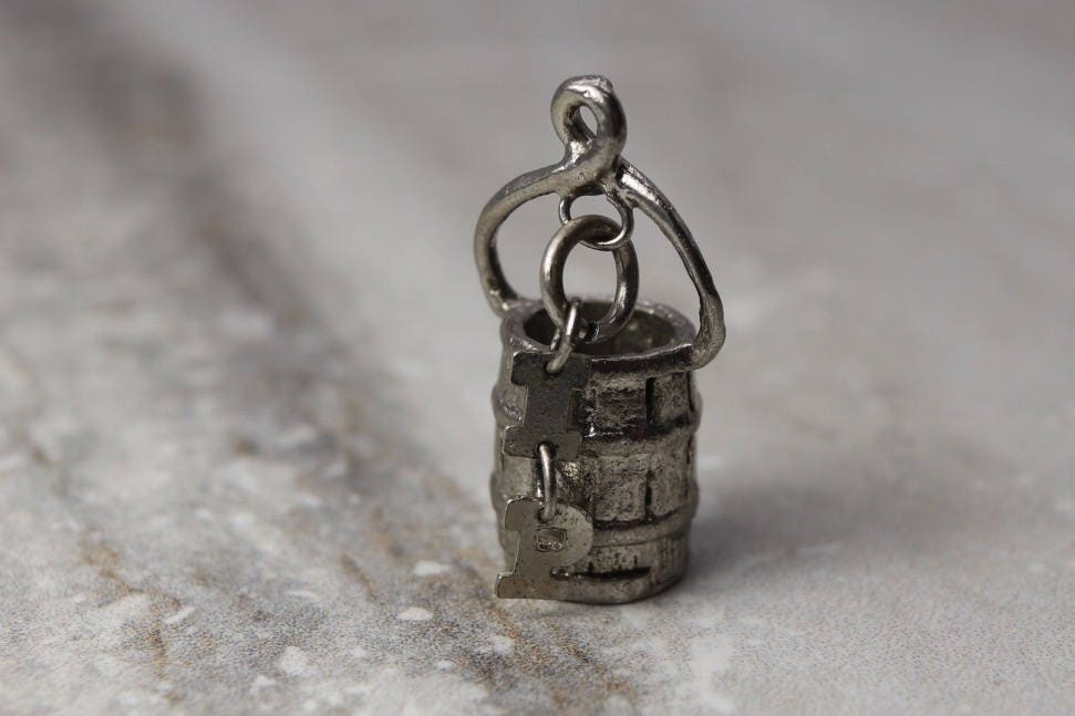 Vintage Sterling Silber Wunschbrunnen Anhänger, Nachlass Schmuck, 3 Dimensionaler Charme, Geschenke Für Mama, Sie von TheHavenFinds