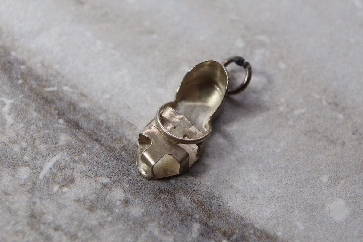 Vintage Sterling Strand Sandale Charme, 3D Silber Made in Mexico, Nachlass Schmuck, Geschenke Für Sie, Charme von TheHavenFinds