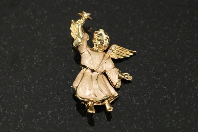 Vintage Weihnachtsengel Brosche, Feiertagsbrosche, Weihnachtsbrosche von TheHavenFinds