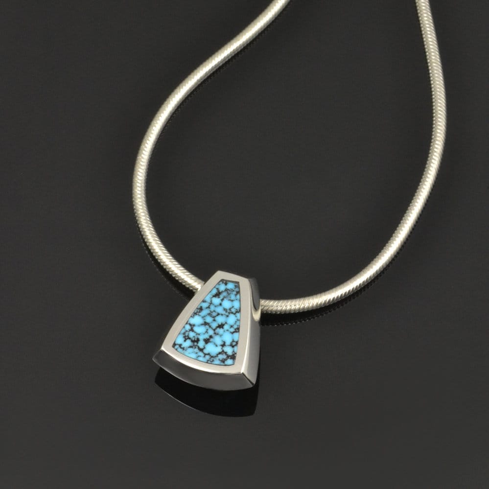 Gelingt Türkis Anhänger - Sterling Silber Kingman Spiderweb Kleine Halskette von TheHilemanCollection