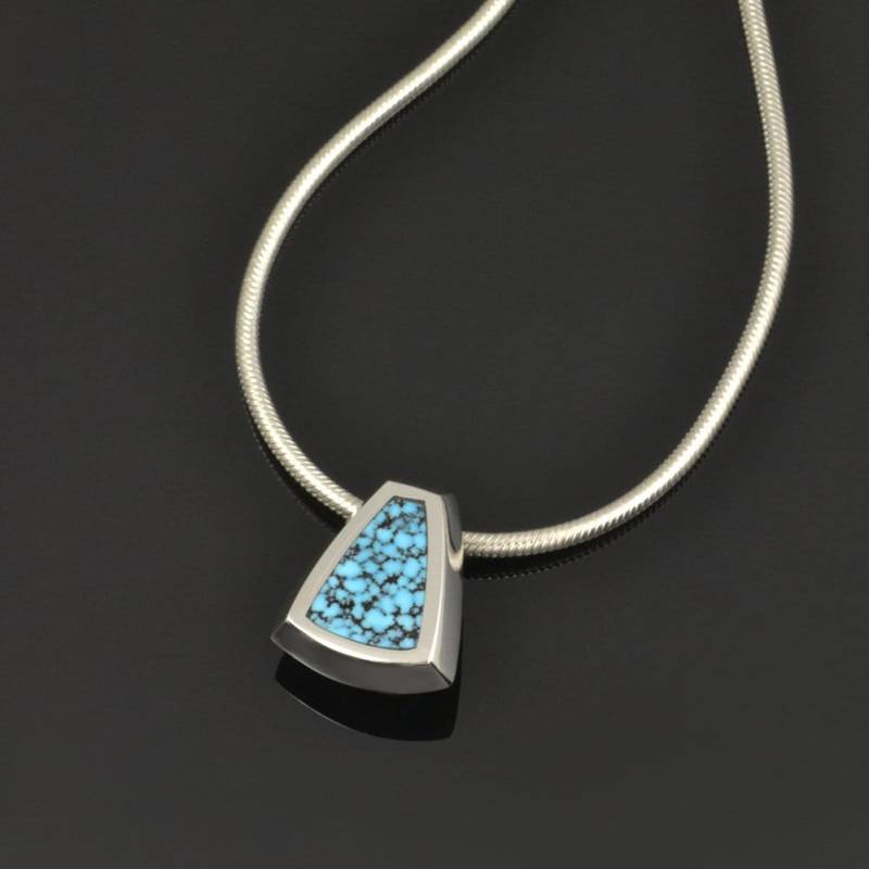 Gelingt Türkis Anhänger - Sterling Silber Kingman Spiderweb Kleine Halskette von TheHilemanCollection