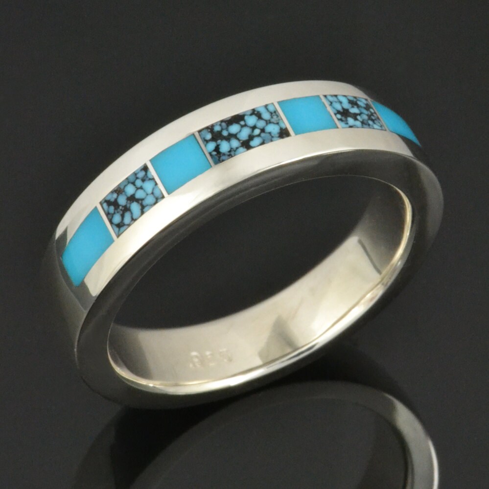Spinnennetz Türkis Und Ehering in Sterling Silber Von Hileman von TheHilemanCollection