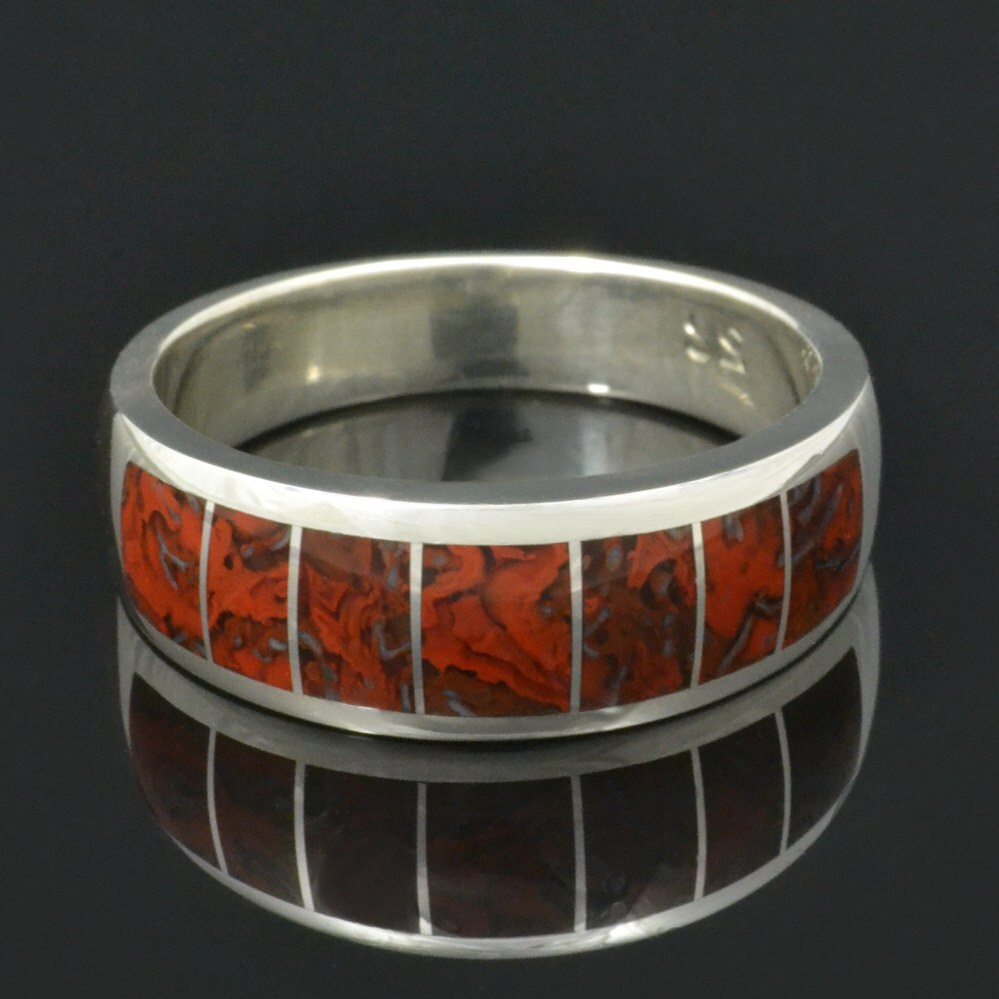Versteinerter Dinosaurier Knochen Ring in Sterling Silber Von Hileman Silver Jewelry Versteinerter Dinosaurier Knochen Ring in Sterling Silber Von Hileman Silver Jewelry von TheHilemanCollection
