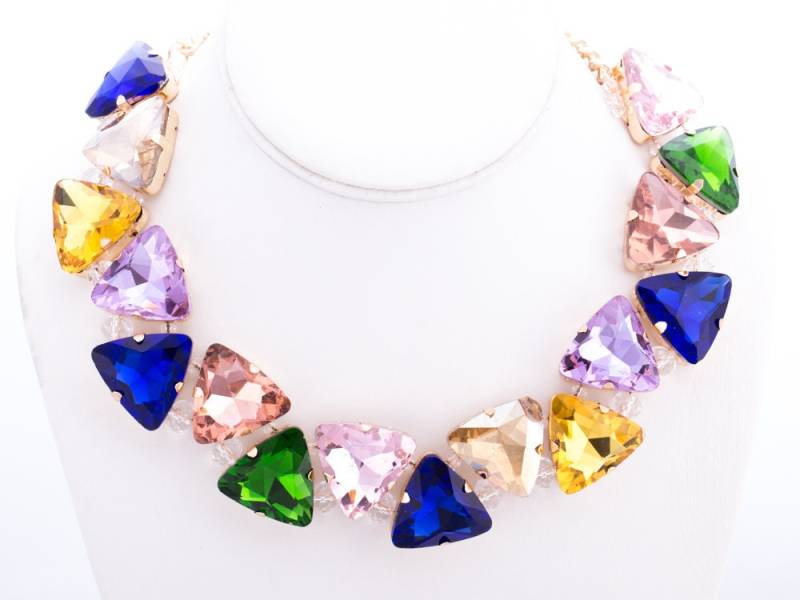 Bunte Lucite Strass-Anweisung Halskette von TheHillbillyHipster