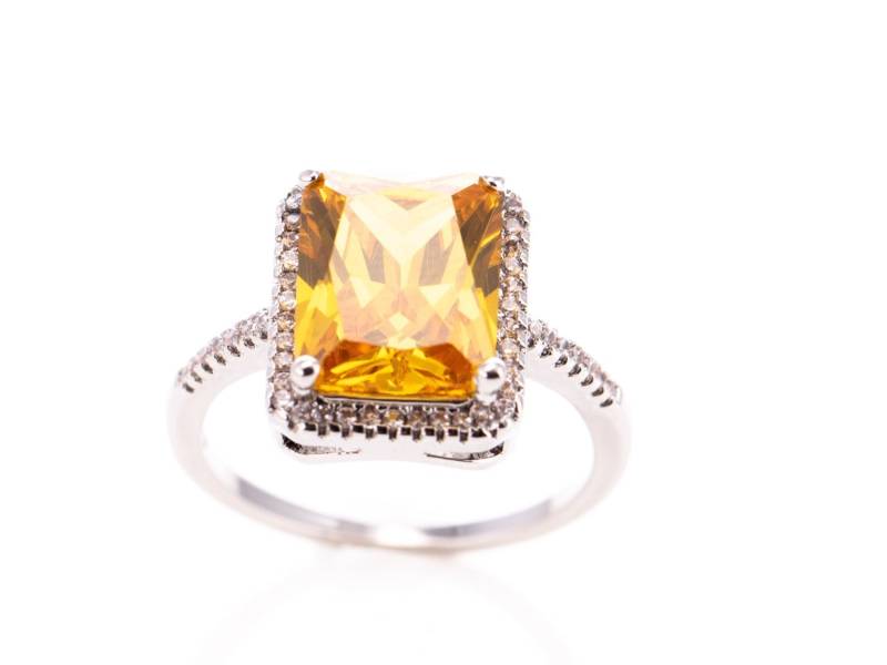Damen Sterling Silber Citrin Glas Aussage Mode-Ringgröße 7, 75 Damen Sterling Silber Citrin Glas Aussage Mode-Ringgröße 7, 75 von TheHillbillyHipster