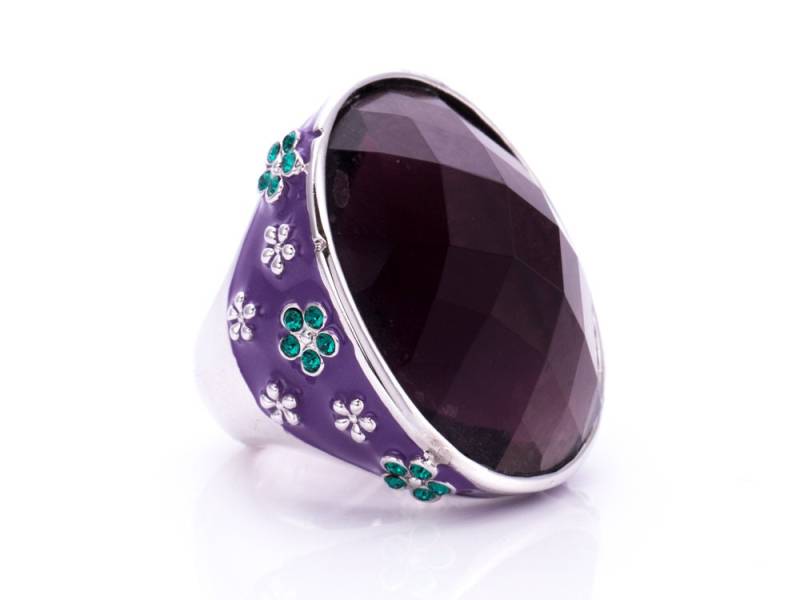 Immobilien Prinzessin Amanda Borghese Amethyst Und Emaille Statement Ring-Größe 6, 5 von TheHillbillyHipster