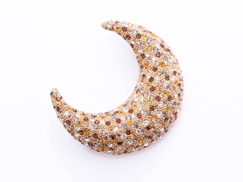 Jahrgang Ciner Topaz Strass Crescent Moon Brosche Jahrgang Ciner Topaz Strass Crescent Moon Brosche von TheHillbillyHipster