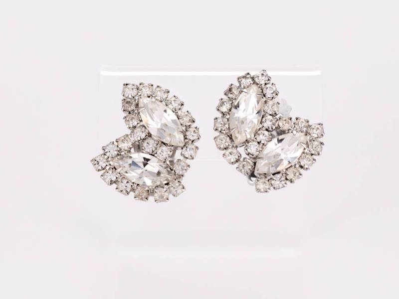 Jahrgang Weiss Strass Ohrclips Jahrgang Weiss Strass Ohrclips von TheHillbillyHipster
