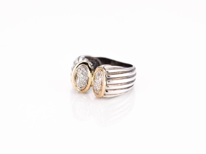 Vintage Phillip Gabriel Menegatti Diamant Ring Sterling Silber & 18K Gold, Größe 7 Vintage Phillip Gabriel Menegatti Diamant Ring Sterling Silber & 18K Gold, Größe 7 von TheHillbillyHipster