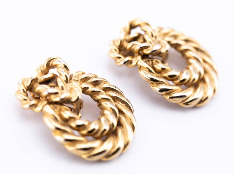 Vintage Sonia Rykiel Braided Door Knocker Clip Ohrringe Vintage Sonia Rykiel Braided Door Knocker Clip Ohrringe von TheHillbillyHipster