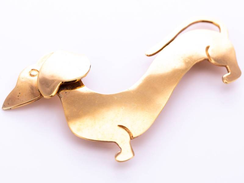 Vintage Vermeil Sterling Silber Taxco Mexico Dackel Brosche von TheHillbillyHipster