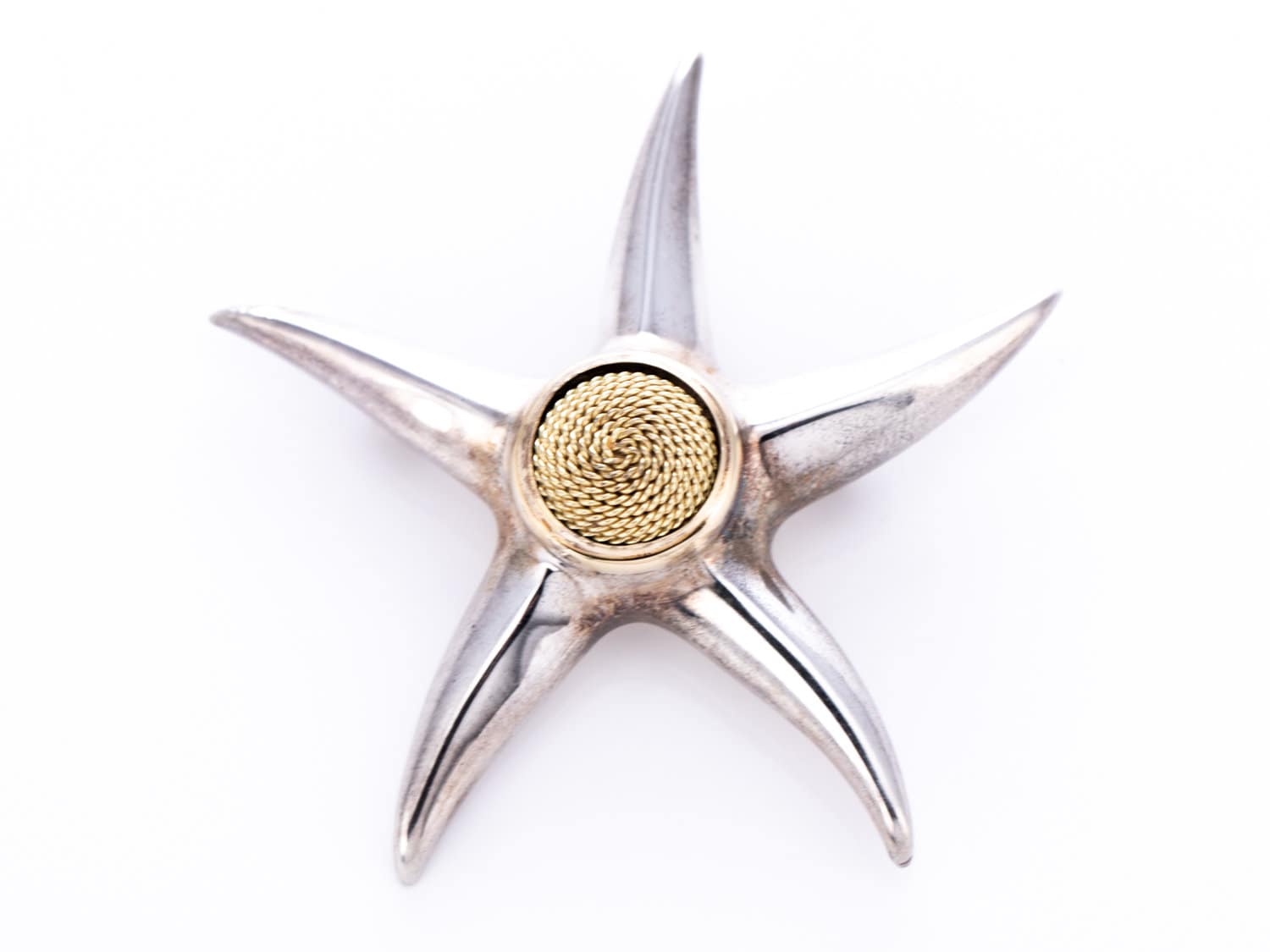 sterling Silber Und 18K Gold Seestern Brosche sterling Silber Und 18K Gold Seestern Brosche von TheHillbillyHipster