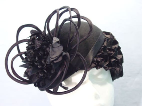 Kentucky Derby, Hochzeit Black Satin Flower Loop Hut von TheHipBoutique