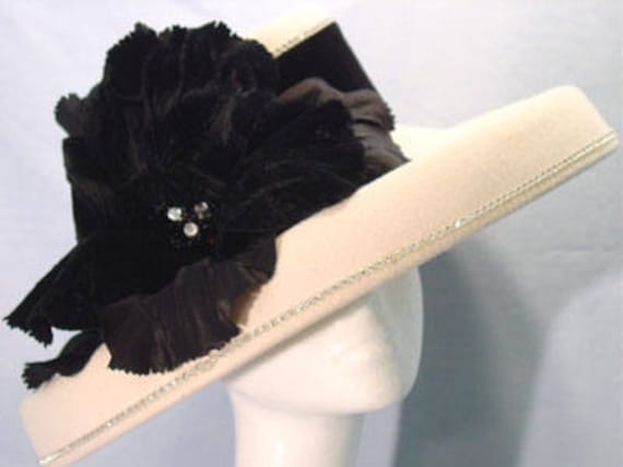 Wollfilz Hut Breit, Kentucky Derby Hut, Hochzeit Hut, Kirche Hut, Tea Party von TheHipBoutique