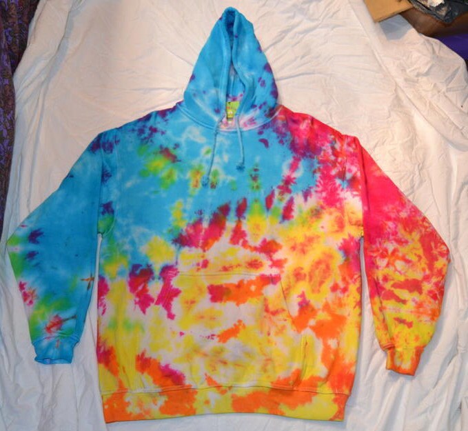Tie Dye Regenbogen Scrunch Hoodie Unisex Xs-5Xl von TheHippyHole