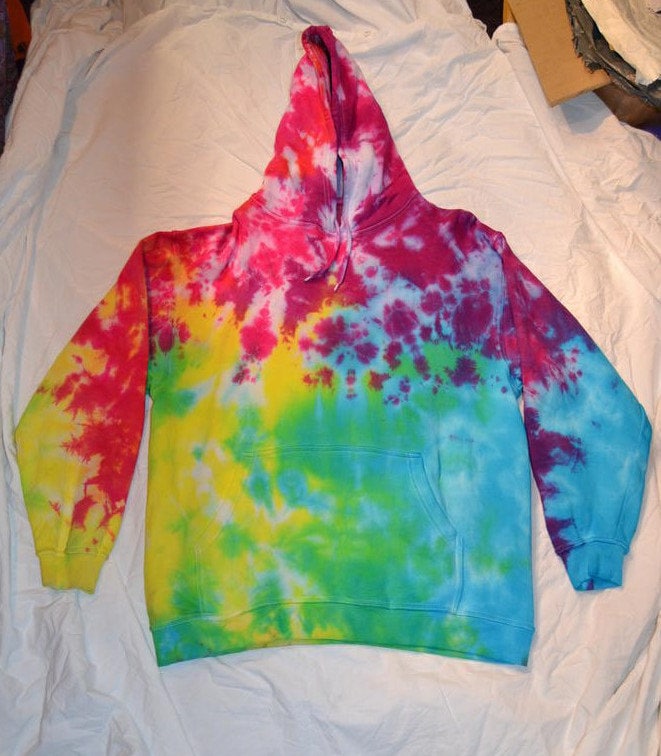 Tie Dye Regenbogen Scrunch Hoodie Unisex Xs-5Xl von TheHippyHole