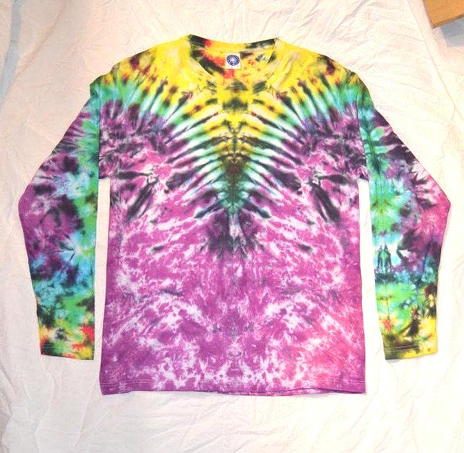 Tie Dye Regenbogen V Langarm T-Shirt Unisex S-4xl von TheHippyHole