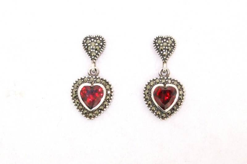 Herz Ohrringe Silber Markasit Herz Ohrringe Silber Markasit von TheHirstCollection