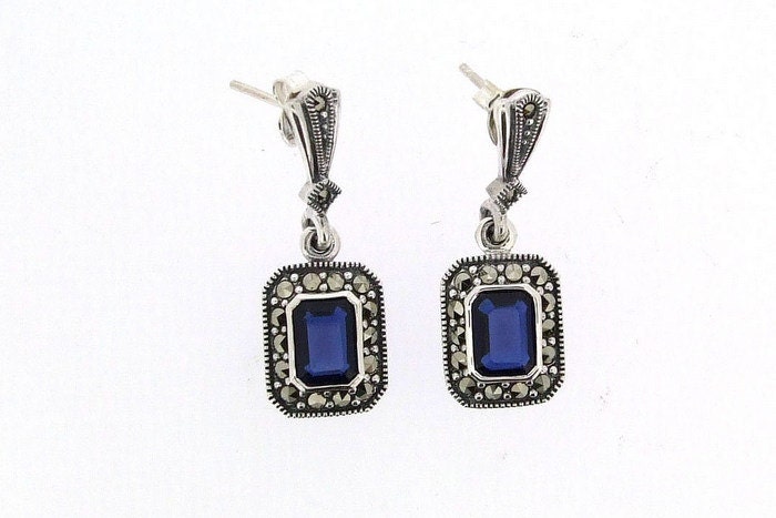 Sapphire Und Kristallohrringe Sapphire Und Kristallohrringe von TheHirstCollection