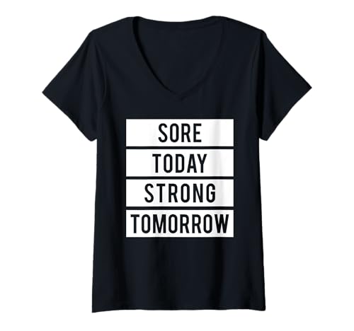 Damen Heute Wunde, Starke Motivation für das Fitnessstudio von Morgen T-Shirt mit V-Ausschnitt von TheHobbyGirl