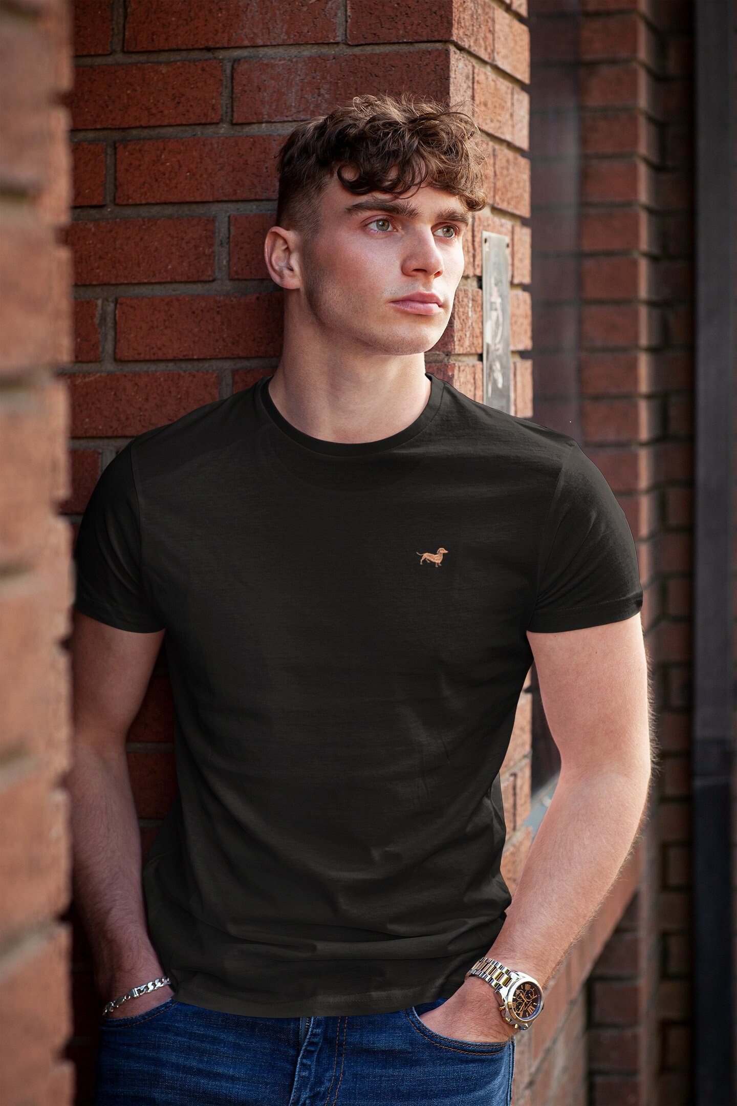 Dackel Wurst Hundebesitzer Kleidung Geschenk Bestickt Heavyweight T-Shirt Aus Dem Haus Des Hundes von TheHouseOfDogShop