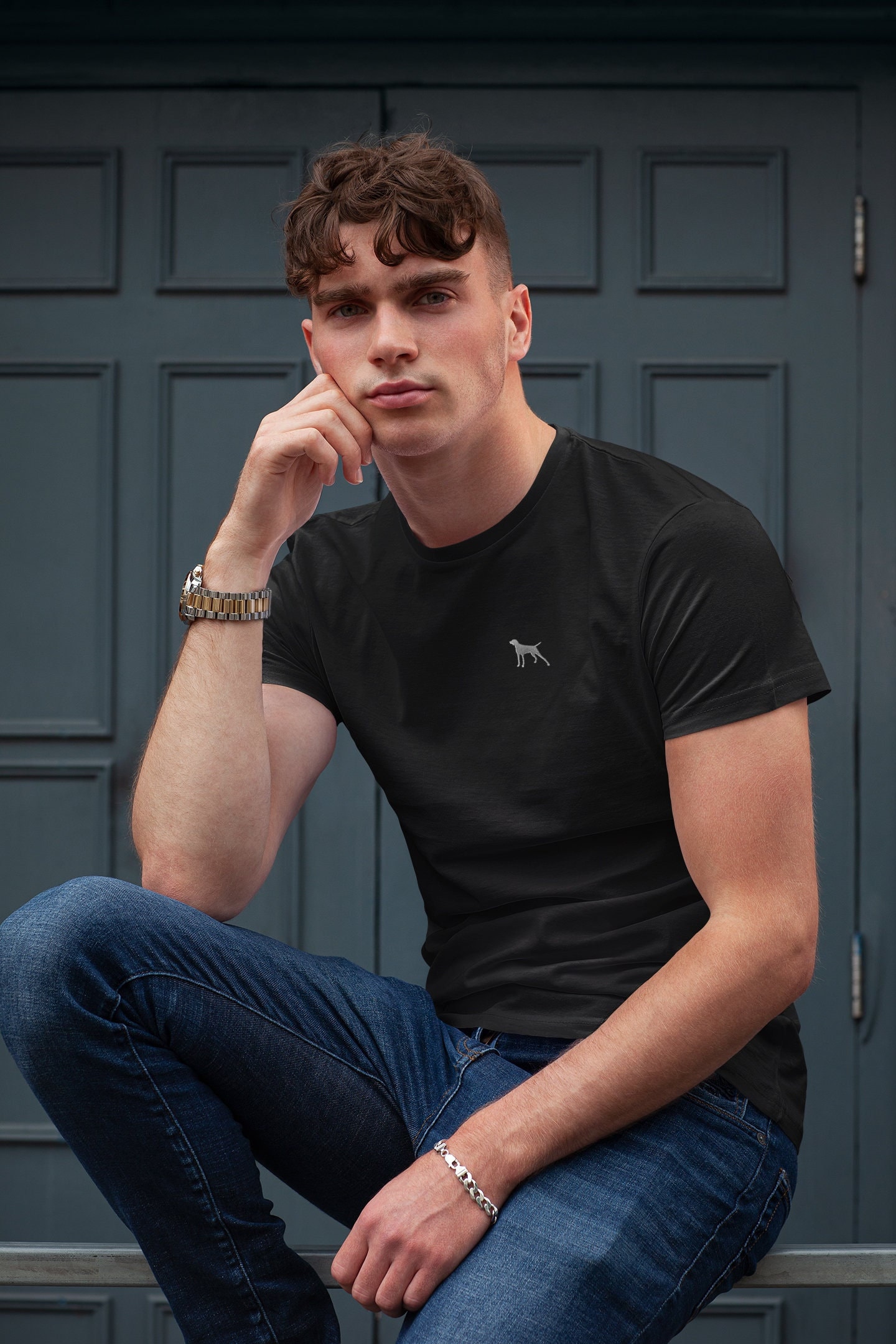 Deutsch Kurzhaar Besitzer Kleidung Geschenk Bestickt Heavyweight T-Shirt Aus Dem Haus Des Hundes von TheHouseOfDogShop