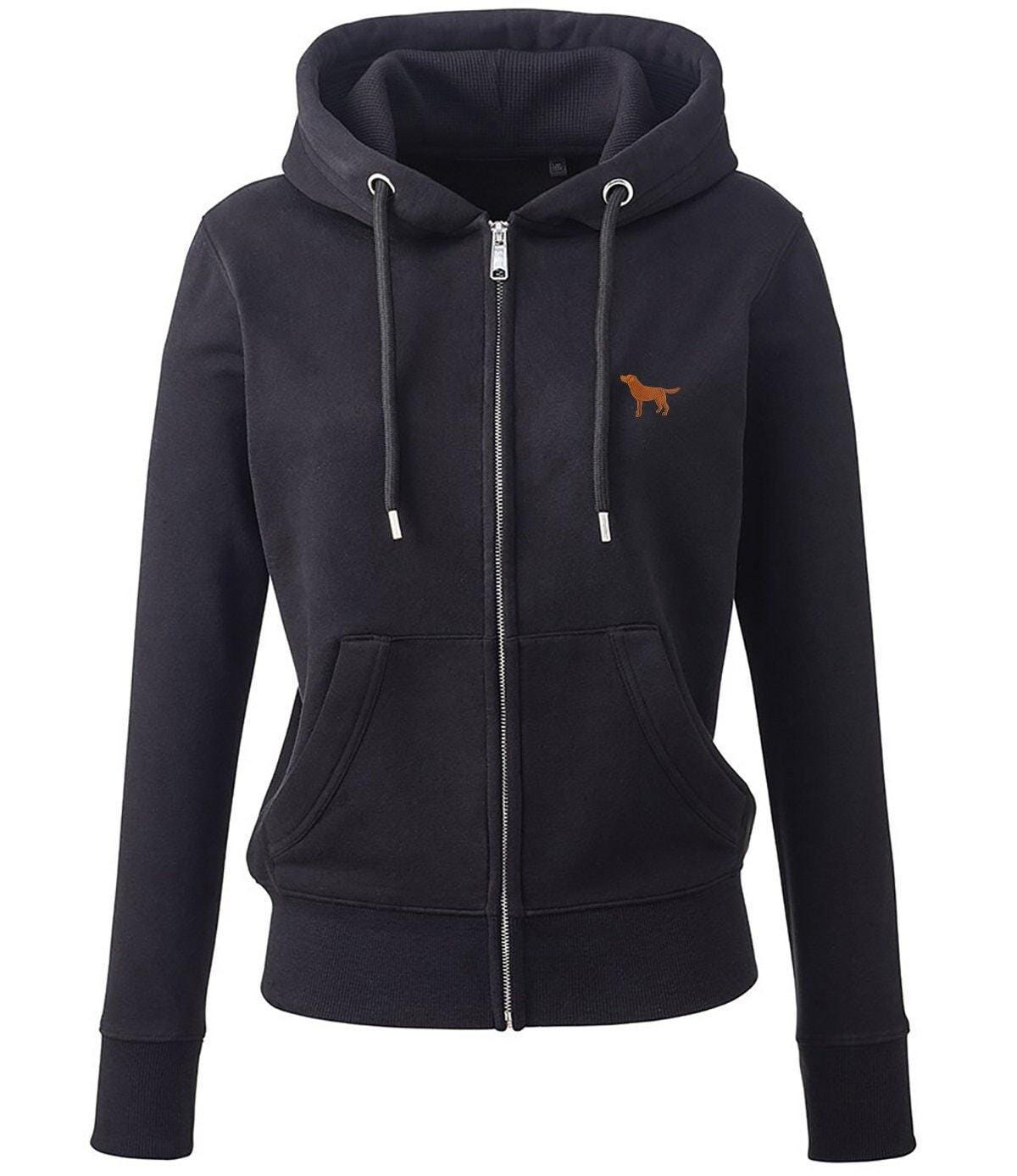 Fuchs Rot Labrador Besitzer Geschenk Kleidung Geschenke Bestickt Damen Bio Full Zip Hoodie Aus Dem Haus Des Hundes von TheHouseOfDogShop