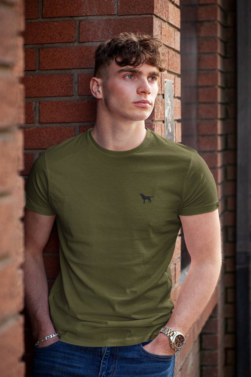 Schwarz Labrador Retriever Besitzer Kleidung Geschenk Bestickt Heavyweight T-Shirt Aus Dem Haus Des Hundes von TheHouseOfDogShop