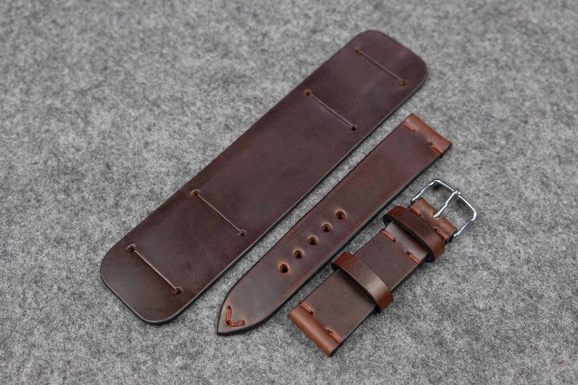 Horween Chromexcel Braun Seite Stich Newman Bund Uhr Armband Horween Chromexcel Braun Seite Stich Newman Bund Uhr Armband von TheHouseOfStraps
