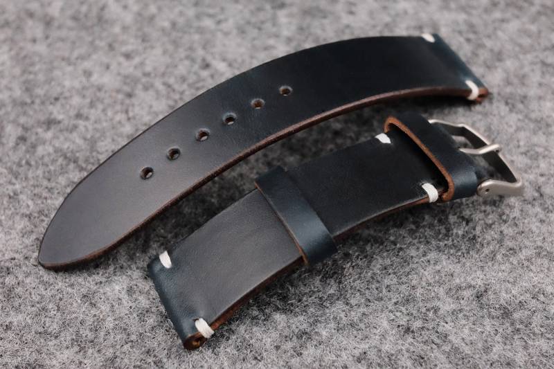 Horween Chromexcel Marine Ungefüttert Seite Stich Leder Armband Horween Chromexcel Marine Ungefüttert Seite Stich Leder Armband von TheHouseOfStraps