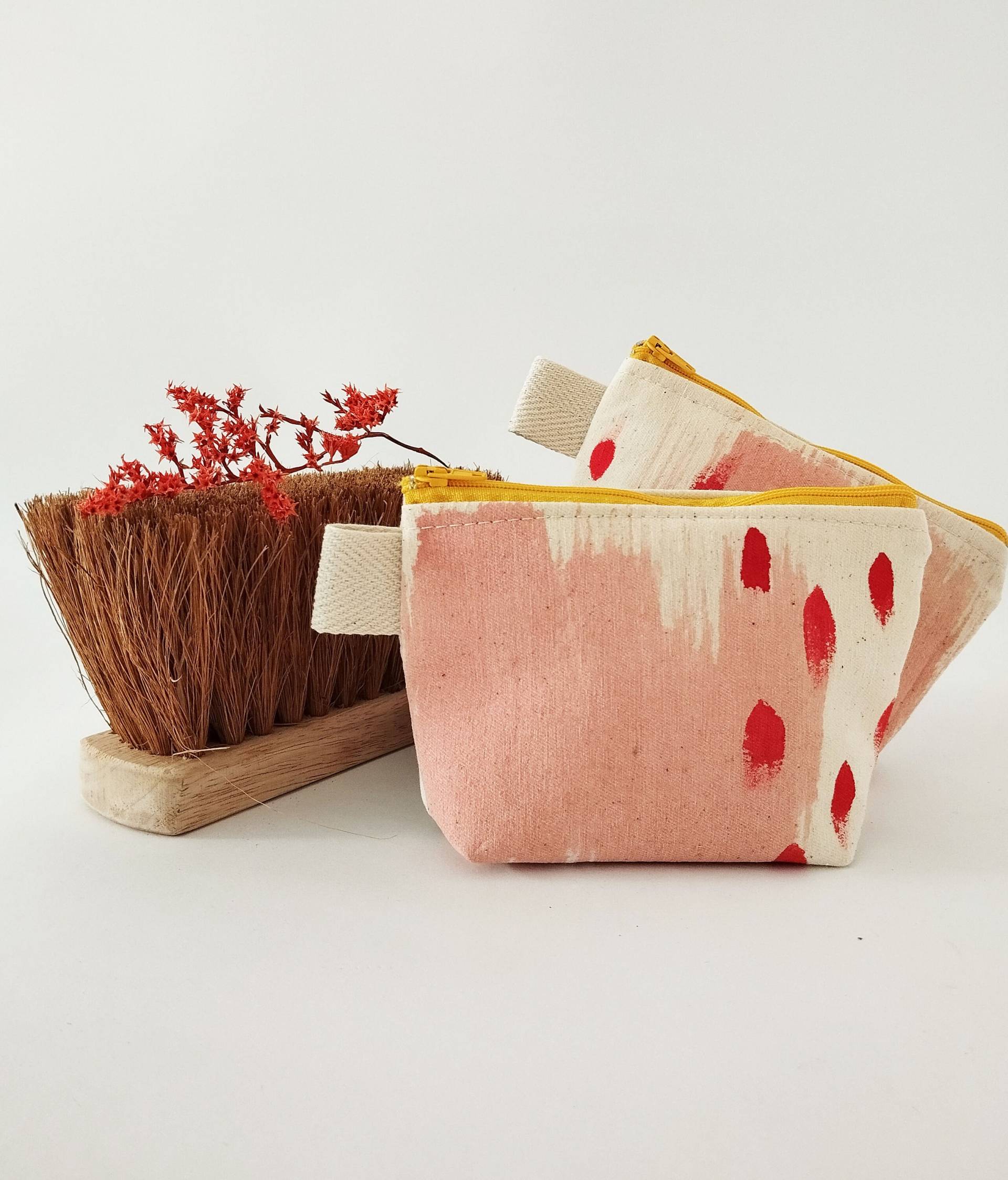 Handbemalte Rosa Pinselstrich Beutel Kosmetiktasche Aus Baumwolle Handbemalte Rosa Pinselstrich Beutel Kosmetiktasche Aus Baumwolle von TheInkJob