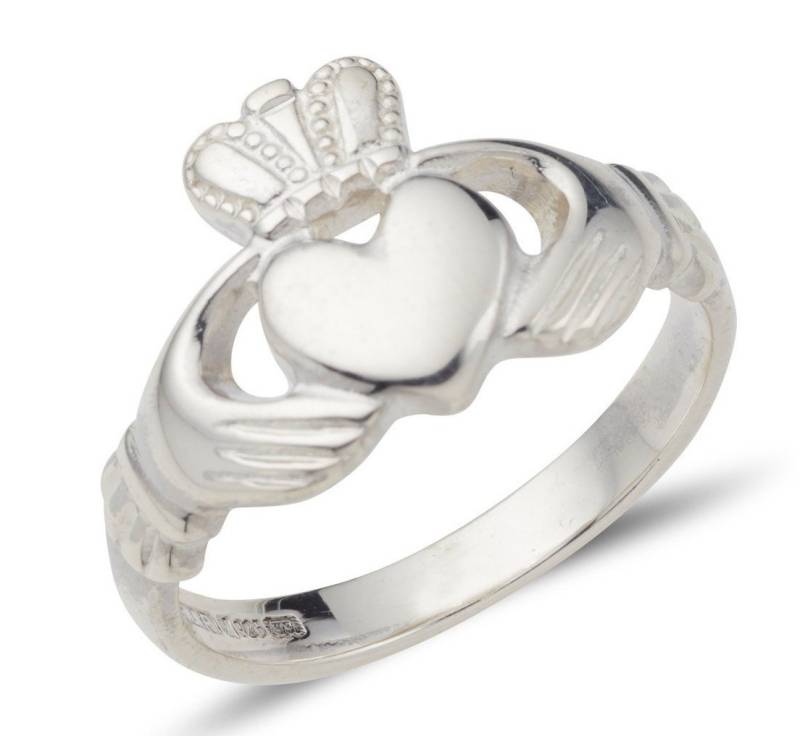 Claddagh in Weiß-Goldn Klassik Damen von TheIrishJeweller