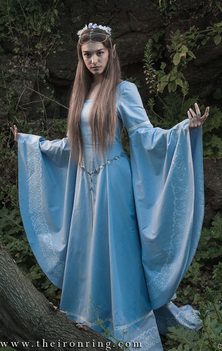 Elfen Fantasy Mittelalter Kleid, Leinen, Nach Maß, Benutzerdefinierte Dekor Stickerei Möglich, Larp, Fantasy, Renaissance von TheIronRing
