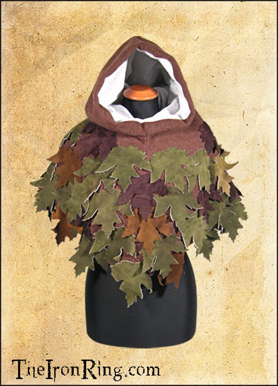Fantasy Elfenhaube Mit Blättern, Elfen, Waldläufer, Cape, Umhang, Larp von TheIronRing