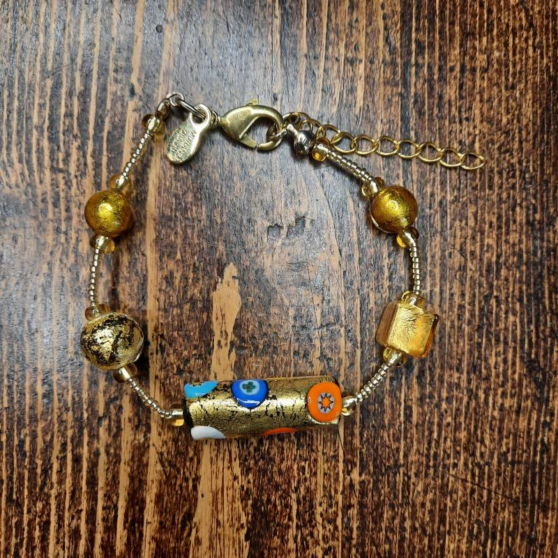 Armband Mit Muranoglasperlen Und Bunten Lampworkperlen, Karabinerverschluss. Geschenkidee Geschenkbox Inklusive von TheItalianAttic