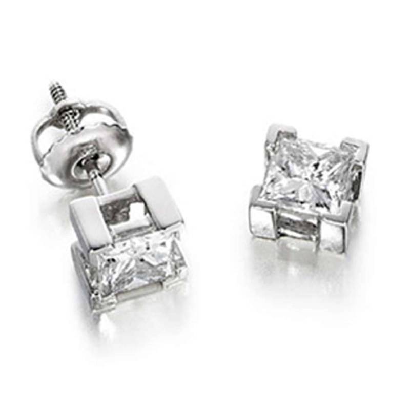 0.50 Ct Princess Cut Diamant Ohrstecker 14K Weißgold 0.50 Ct Princess Cut Diamant Ohrstecker 14K Weißgold von TheJewelCottage