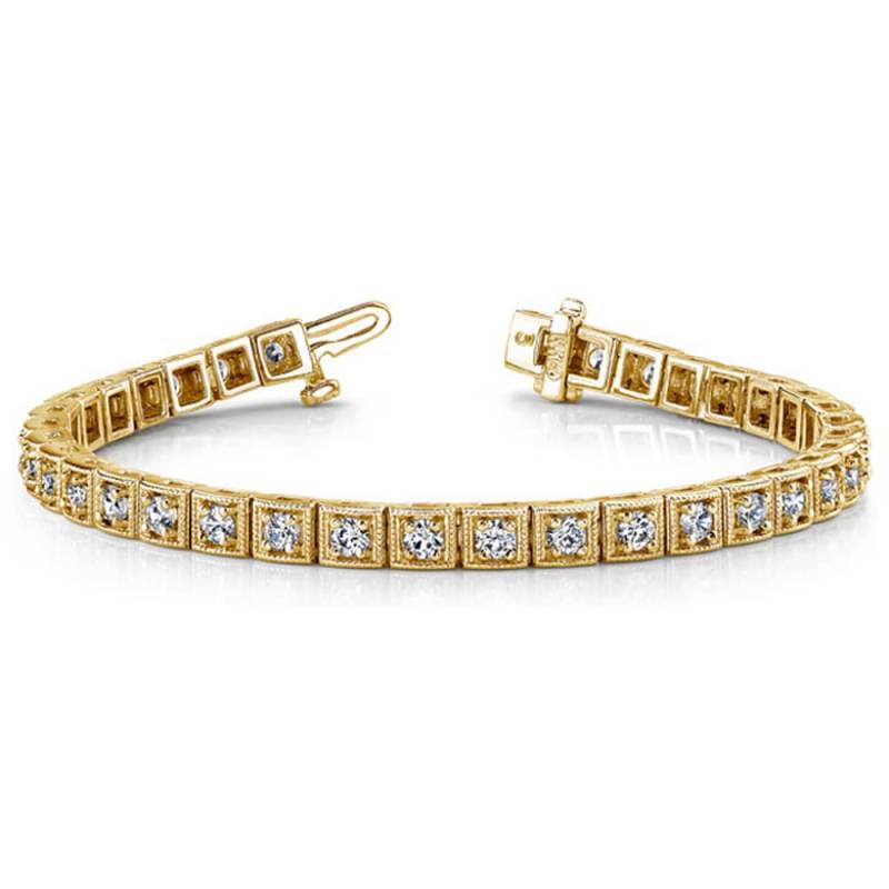 14K Gelbgold Diamant Tennis Armband Antique Bezel Set, 1.55 Carat 14K Gelbgold Diamant Tennis Armband Antique Bezel Set, 1.55 Carat von TheJewelCottage