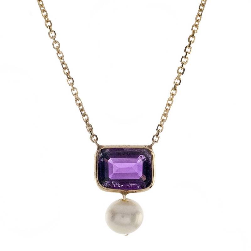 14K Gold Amethyst Perlen Tropfen Halskette Handgemachter Solitär Anhänger 14K Gold Amethyst Perlen Tropfen Halskette Handgemachter Solitär Anhänger von TheJewelCottage