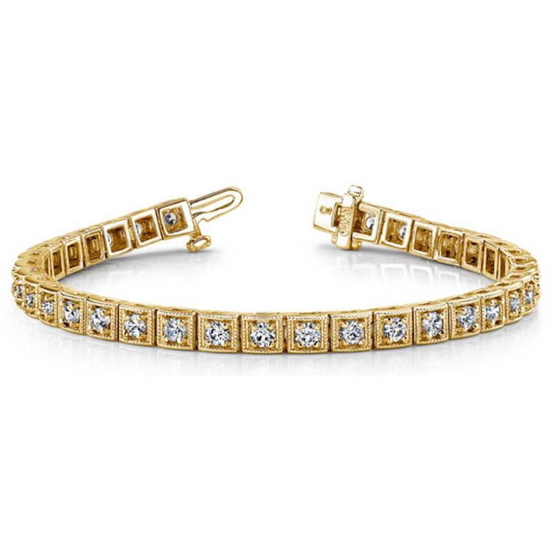 14K Gold Lünette Set Diamant Tennis Armband | 1, 55 Cts 14K Gold Lünette Set Diamant Tennis Armband | 1, 55 Cts von TheJewelCottage