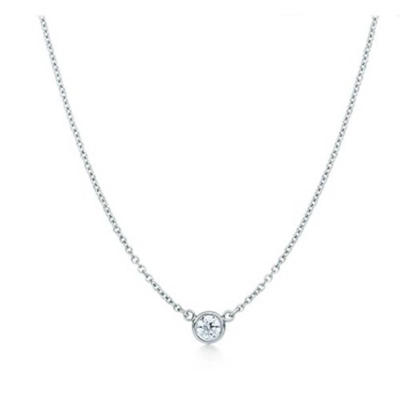 14K Weißgold Diamant Solitär Halskette, Handgemachte Lünette Set 14K Weißgold Diamant Solitär Halskette, Handgemachte Lünette Set von TheJewelCottage