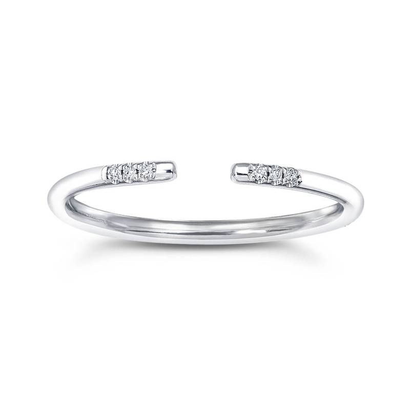 Offene Hochzeitsband Mit Diamanten - 18 K Weißgold von TheJewelPrincess